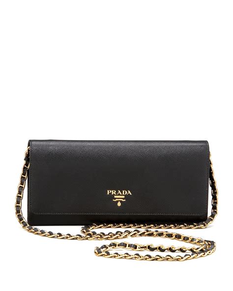 black prada wallet on chain|prada purse with wallet holder.